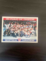 1993 Stanley Cup Champions Montreal Canadiens Trading Card