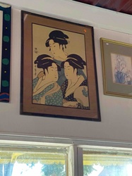 Japanese Ukiyo-e Woodblock Print of Three Women