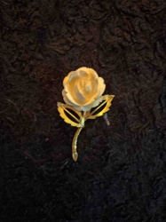Enameled Rose Brooch