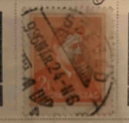 Hungarian Revenue Stamp with Postmark
