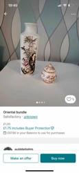 Oriental Decorative Vase and Lidded Pot Bundle