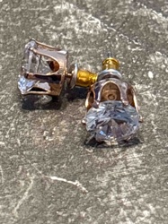 Solitaire Cubic Zirconia Stud Earrings
