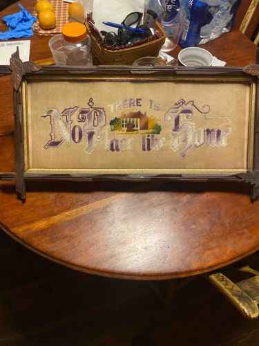 Framed 'No Place Like Home' Needlepoint