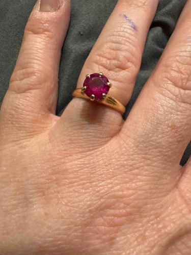 Vintage 14K Gold Solitaire Ruby Ring