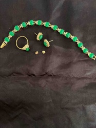 Jade and Accent Stone Jewelry Set