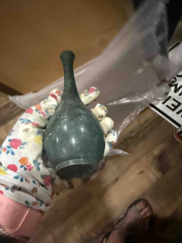 Dark Patinated Bottle-Form Vase