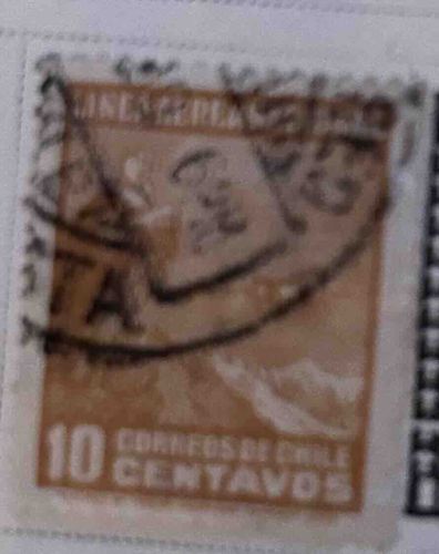 Chilean 10 Centavos Postal Stamp (Used)