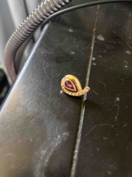 Single Gold and Gemstone Teardrop Earring/Jewelry Component