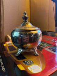 Silver-Plated Footed Sugar Bowl with Lid