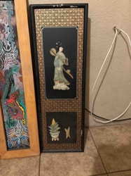 Asian Hardstone and Mixed Media Decorative Panel