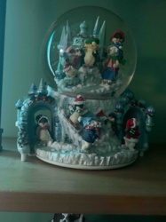 Winter Wonderland Anthropomorphic Animal Musical Snow Globe with Multi-Tiered Base