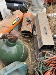 Mixed Assortment of Workshop Heaters and Fuel Containers