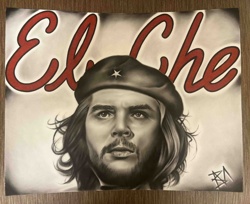 Che Guevara Airbrush Portrait with 'El Che' Lettering