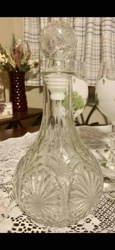 Pressed Glass Decanter with Stopper