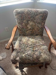 Upholstered Wooden Armchair (Platform Rocker)