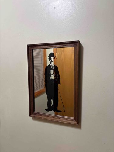 Charlie Chaplin Profile Mirror Art