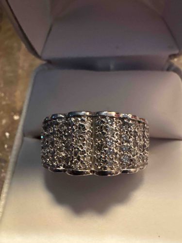 Multi-Row Pavé-Set Wide Band Ring