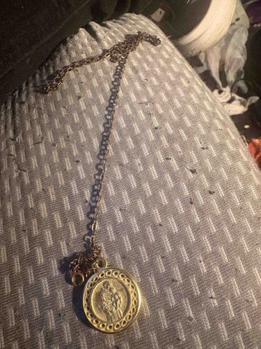 14kt Yellow Gold Miraculous Medal Pendant and Chain