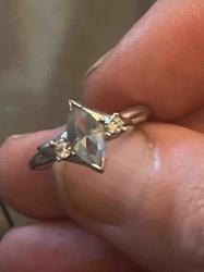 Marquise Cut Gemstone Ring with Accent Stones
