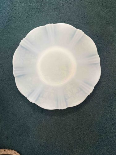Opalescent Blue Fluted Glass Plate
