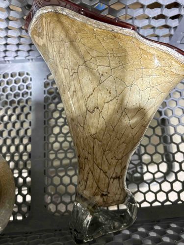 Hand-Blown Scavo-Style Murano Art Glass Vase