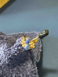 Cluster Cocktail Ring with Blue and Clear Stones
