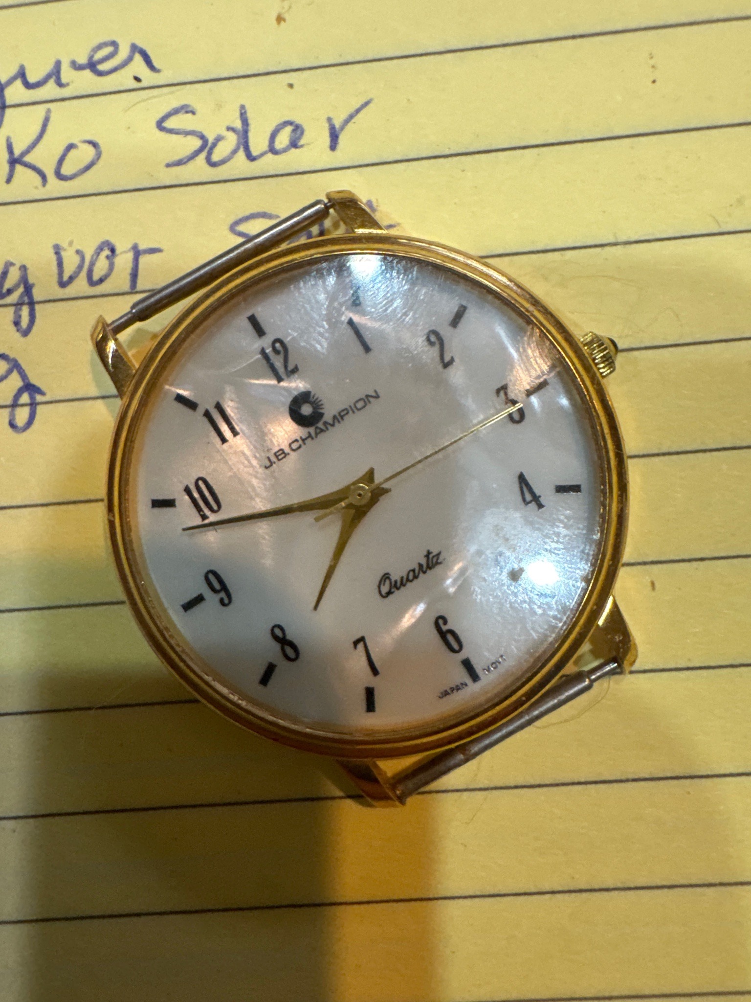 Submitted photo of J.B. Champion quartz wristwatch (not authenticated)