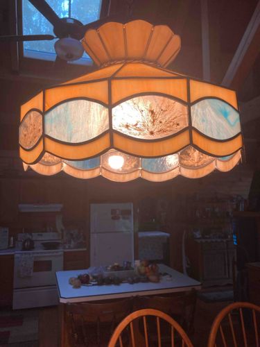 Tiffany-Style Stained Glass Chandelier
