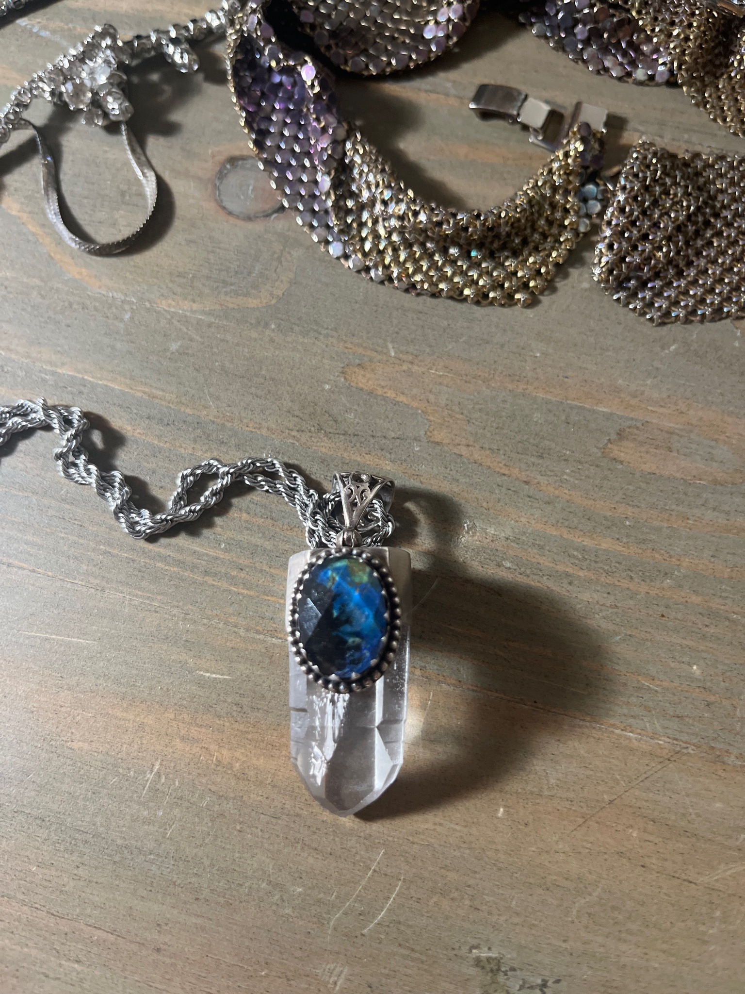Submitted photo of Crystal and Labradorite Pendant Necklace