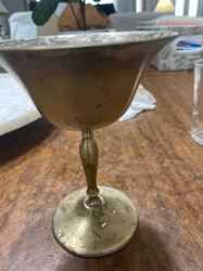 Indian Brass and Silver-Plated Cocktail Glass / Goblet