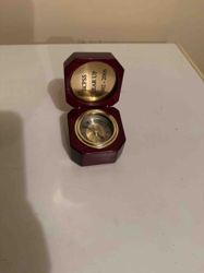 Octagonal Wooden Desk Clock with Engraved Plaque