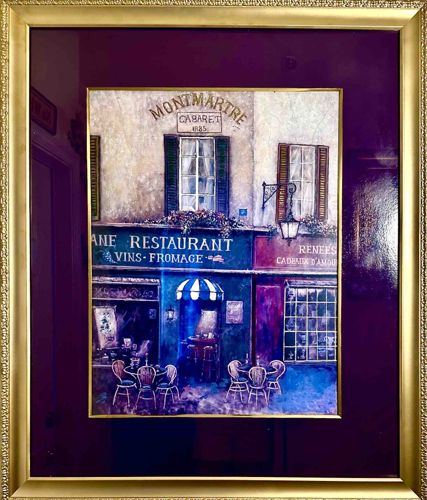 Framed 'Montmartre Cabaret' Parisian Street Scene Print