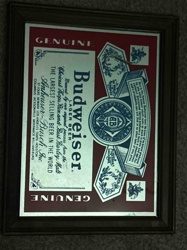 Vintage Budweiser Lager Beer Advertising Mirror