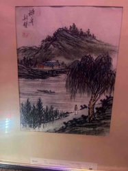 Original Painting by Liu on Batik Cloth