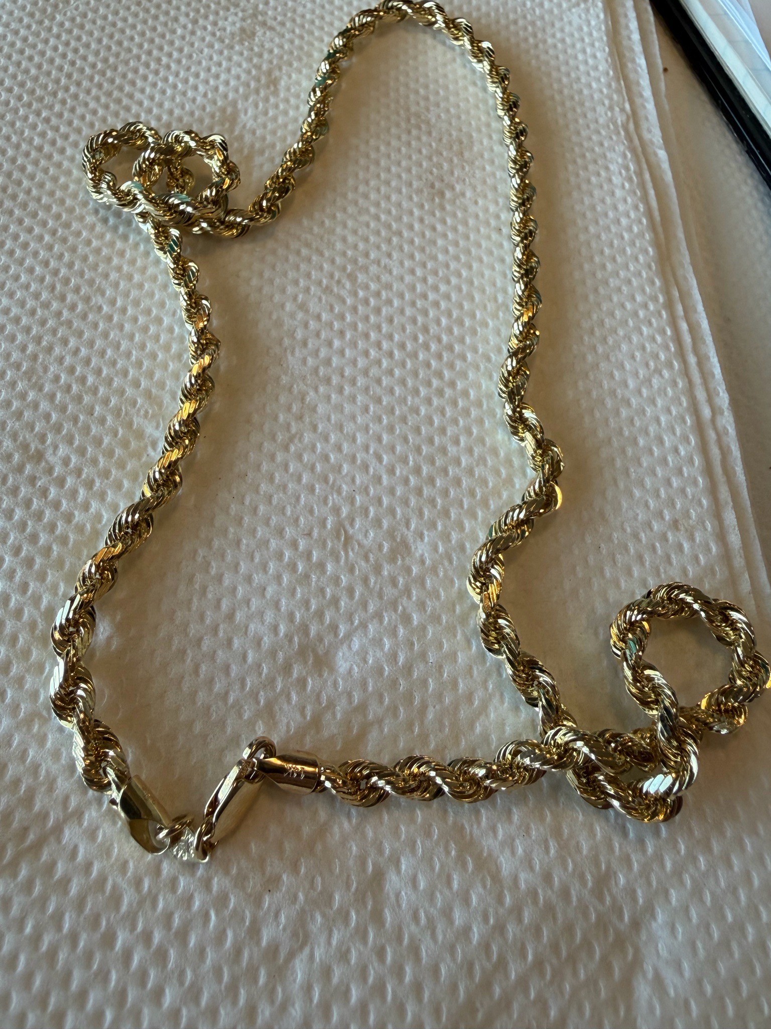 Submitted photo of Gold rope chain necklace