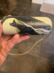 Hand-Painted Wooden Whale Buoy Ornament by P. Doyle NL