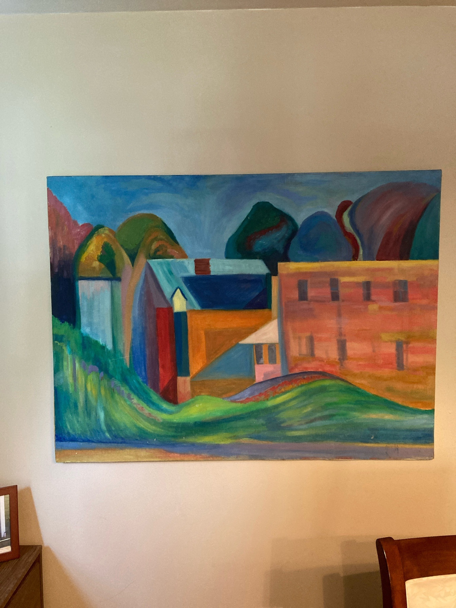 Submitted photo of Oil landscape painting, unverified attribution