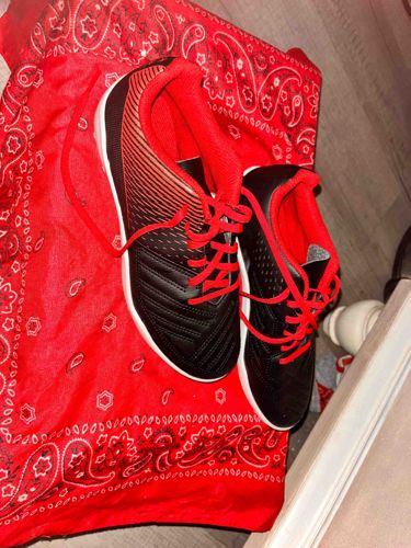 Black and Red Low-Top Athletic Sneakers