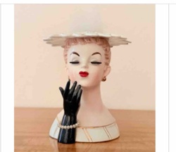 Vintage Head Vase (Lady with Kissy Face and Hat)