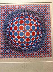 Op Art Serigraph by Victor Vasarely (Possibly 'Vonal' series)