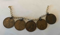 Vintage British Coin Charm Bracelet