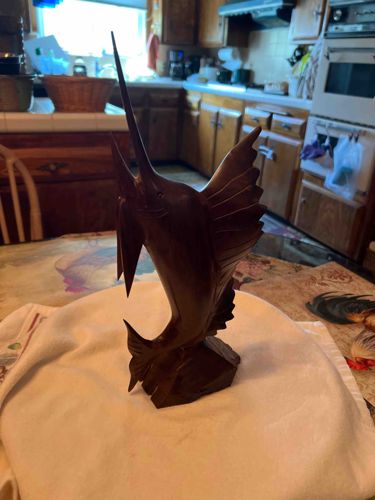 Vintage Hand-Carved Ironwood Sailfish Figurine
