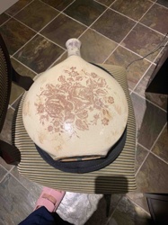 Distressed Floral Ceramic Gourd Vase