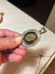 Mexican Silver and Smoky Quartz Pendant