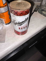 Highlander Premium Beer Can (Vintage Steel, Flat Top)