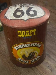 Barrelhead Root Beer 'Draft Style' Route 66 Themed Storage Stool