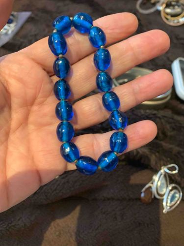 Blue Glass Beaded Bracelet