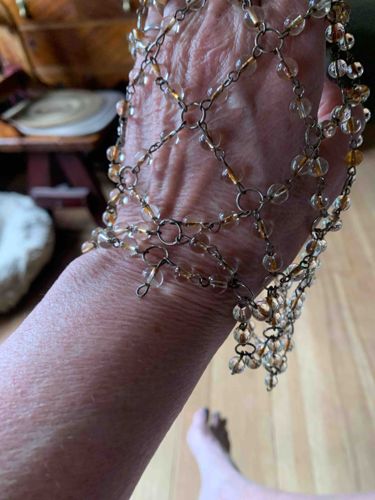 Beaded Chain Mail Mesh Hand Piece