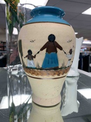 Hand-Painted Ceramic Southwest-Style Figural Vase
