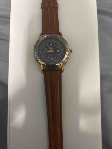 Bi-Metal World Timer Wristwatch with Textured Bezel